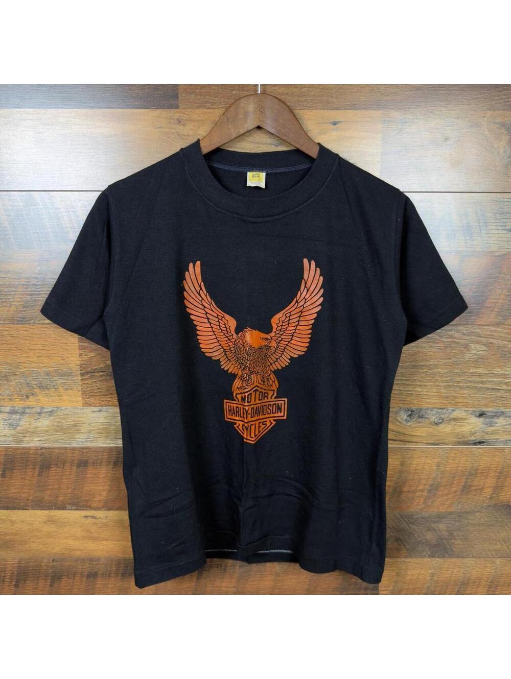 Vintage 80s Harley Davidson Robison Daytona Beach Eagle T-Shirt Sz M Velva Sheen